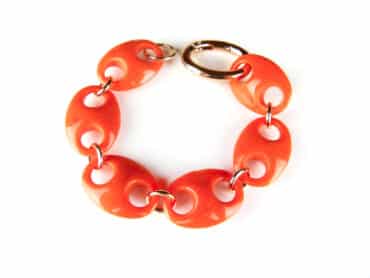 Armband Model Oval met oranje acryl schakels