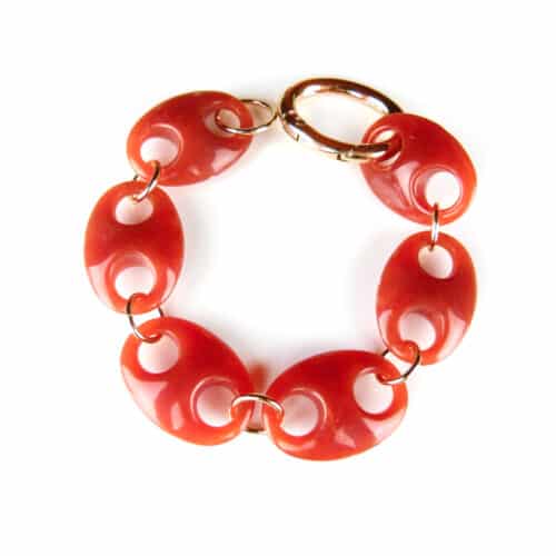 Armband Model Oval met roest oranje acryl schakels