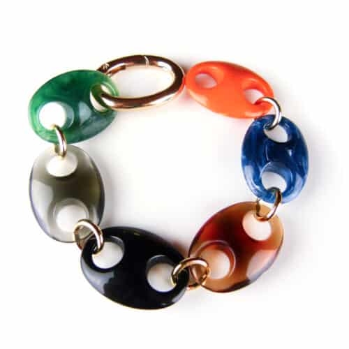 Armband Model Oval met multicolor acryl schakels