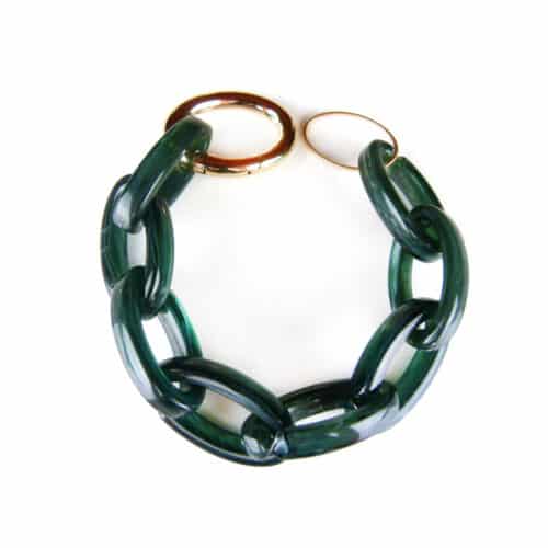 Armband Model Chance donker groene acryl schakels