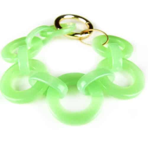 Armband Model Cirkels lichtgroene acryl schakels