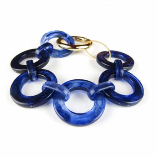 Armband Model Cirkels blauwe acryl schakels