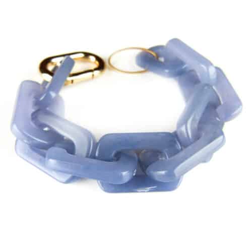 Armband Model Rectangle met lichtblauwe acryl schakels