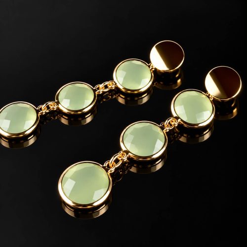 Oorringen Model 3 Rounds met opaque blauwe stenen