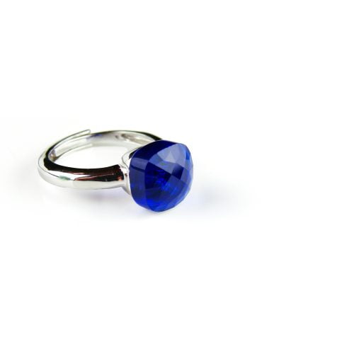 Ring in zilver model pomellato kobalt blauwe steen