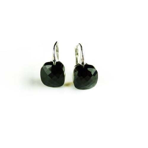 Zilveren oorringen oorbellen model pomellato zwarte steen