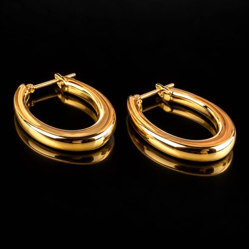 Ovale oorringen oorbellen geel goud