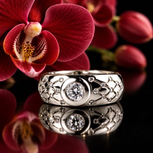 ring in wit goud gezet met diamant