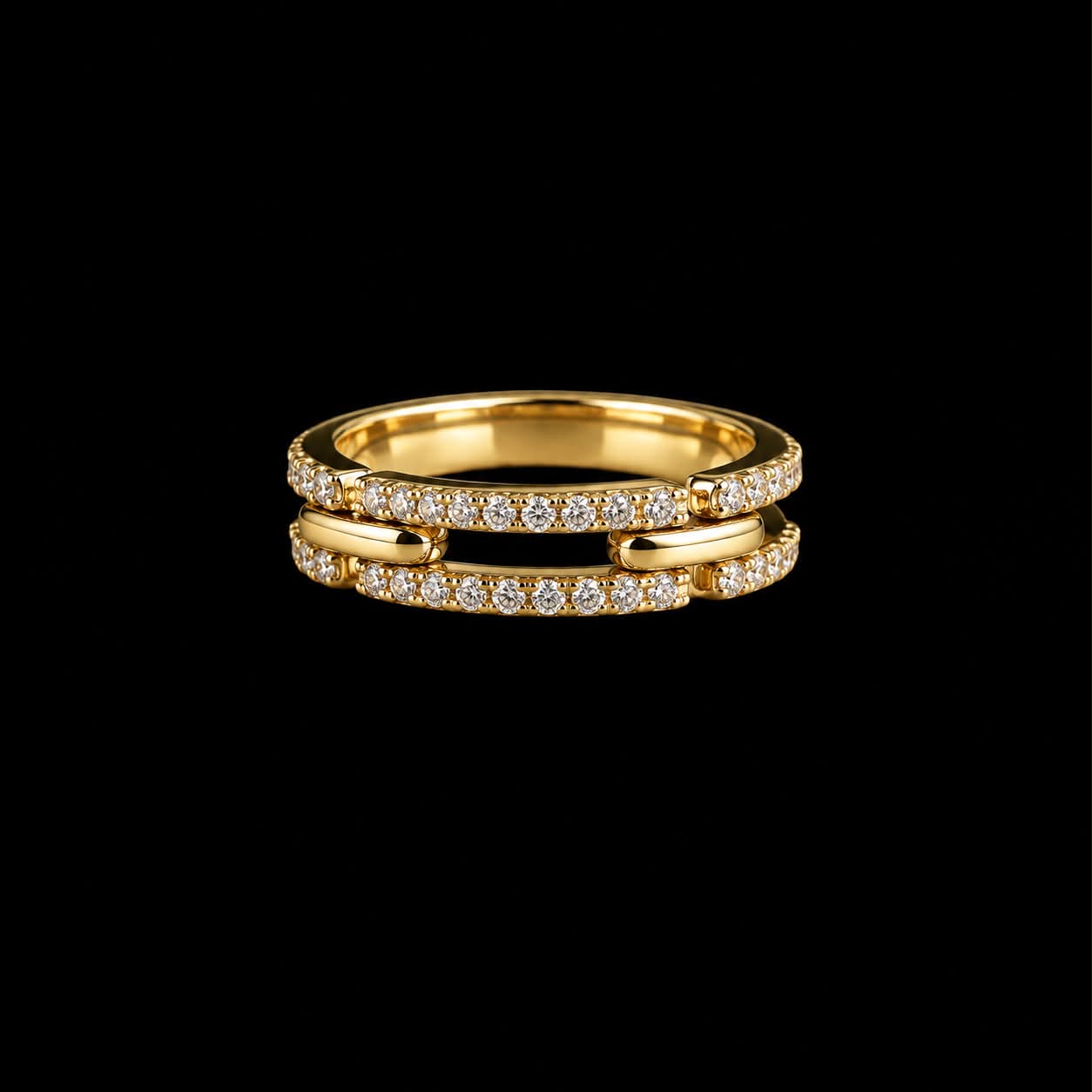 Ring in geelgoud gezet met diamant
