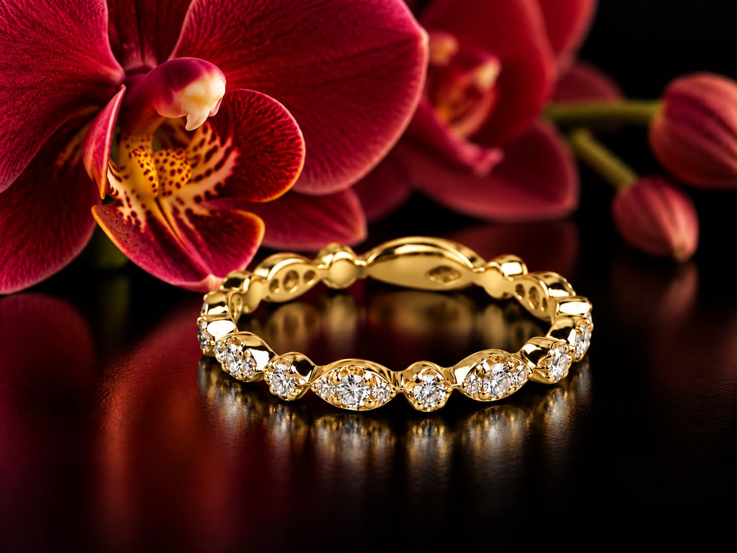 Ring in geelgoud gezet met diamant