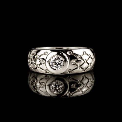 ring in wit goud gezet met diamant