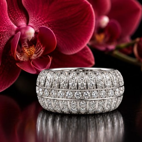 ring in wit goud gezet met diamant en diamant princessen