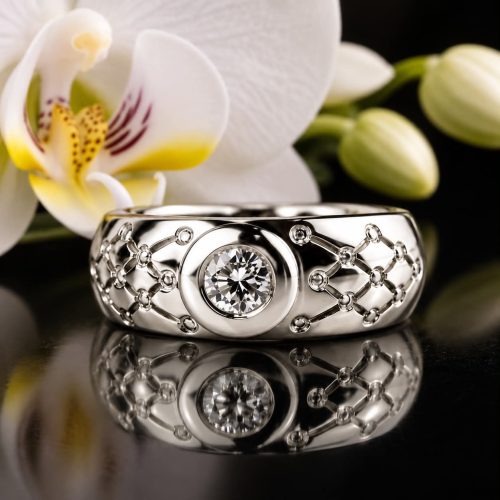 ring in wit goud gezet met diamant
