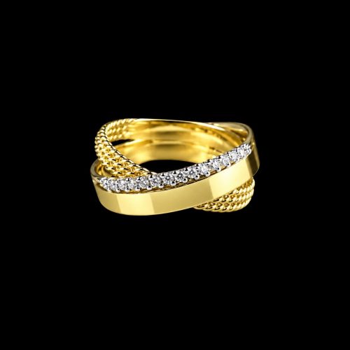 Ring in geel en wit goud gezet met diamant