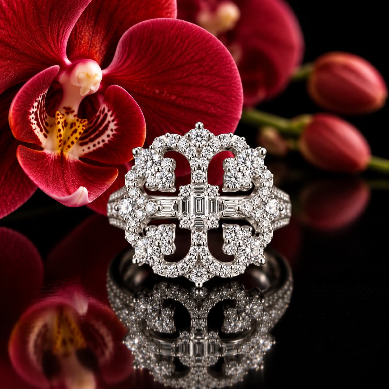 Ring in wit goud gezet met diamant
