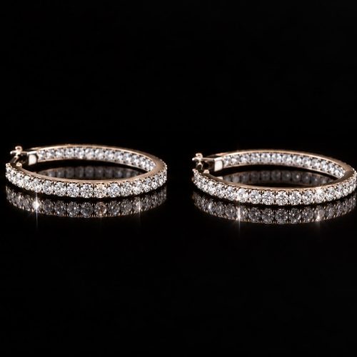 Oorringen oorbellen in wit goud gezet met diamant
