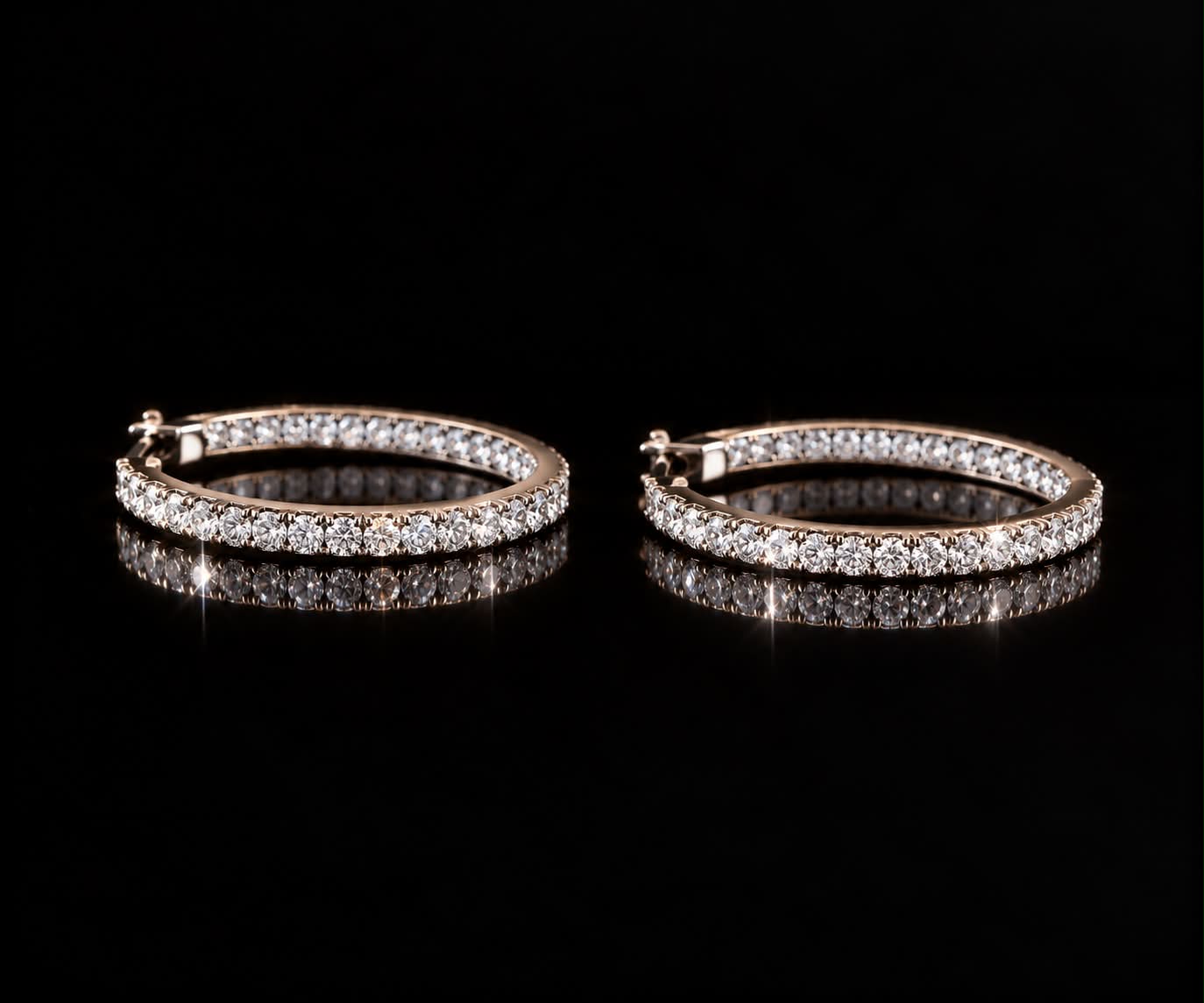 Oorringen oorbellen in wit goud gezet met diamant