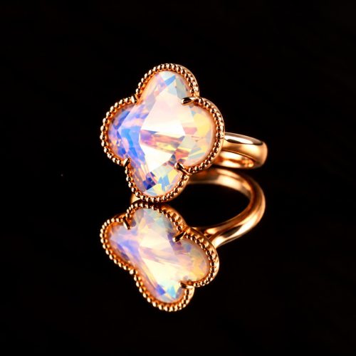 model Fiori ring in zilver roze verguld opaal