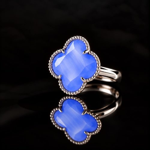model Fiori ring in zilver blauw