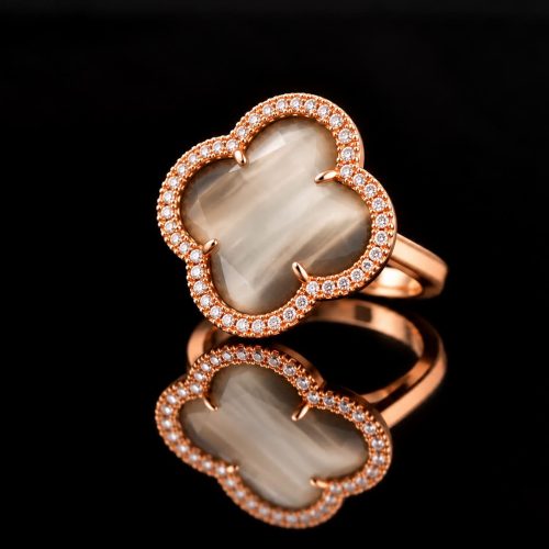 model Fiori gezet ring in zilver roze verguld grijs