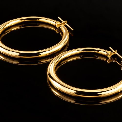 Grote oorringen oorbellen in geel goud