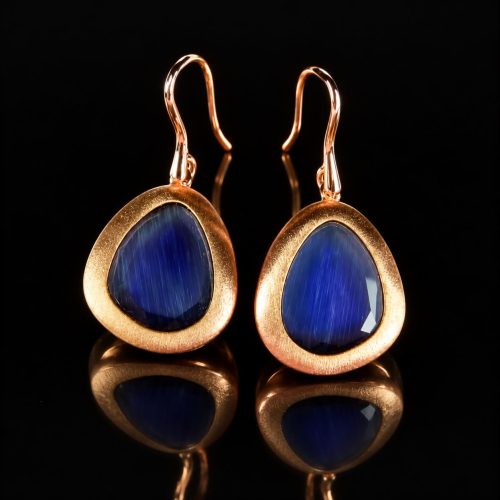 Zilveren oorringen oorbellen roos goud verguld Model Playfull Colors gezet met paarse stenen