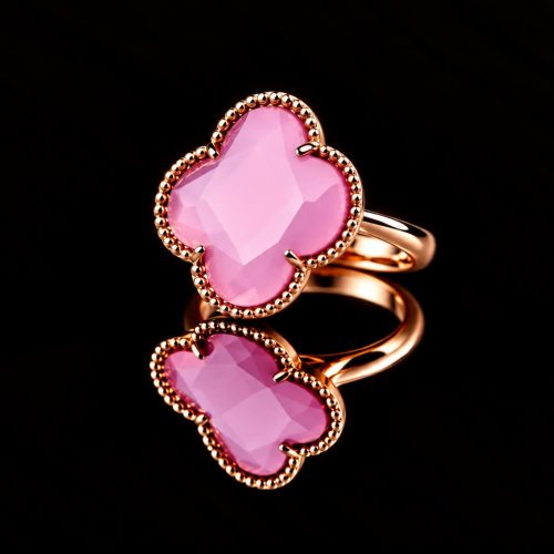 model Fiori ring in zilver roze verguld lichtroze