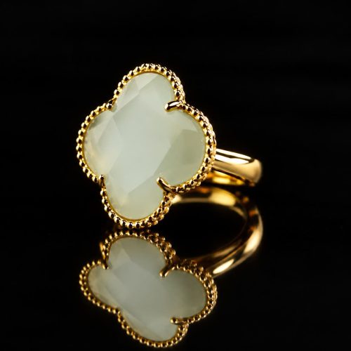 model Fiori ring zilver verguld lichtblauw