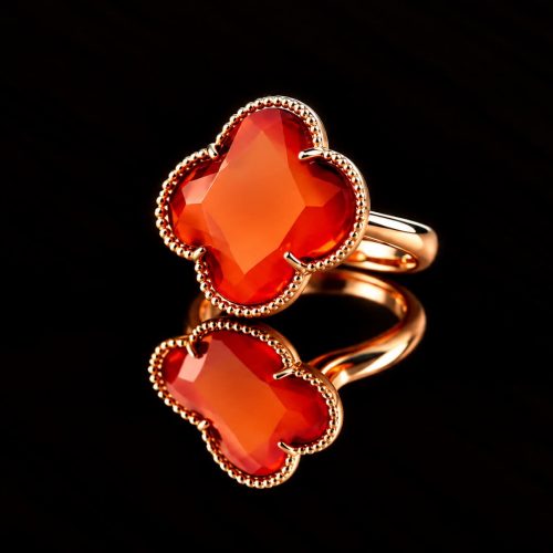 model Fiori ring in zilver roze verguld oranje