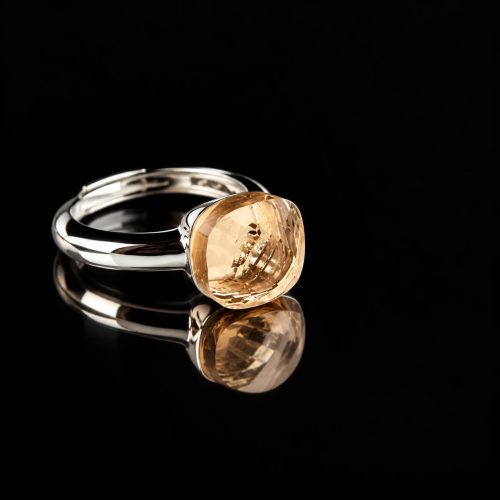 Ring in zilver model pomellato zalm roze steen