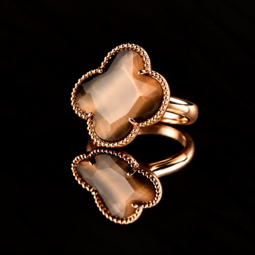 model Fiori ring in zilver roze verguld bruin