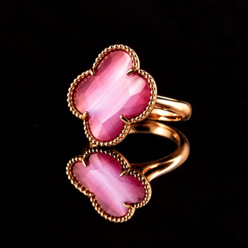 model Fiori ring in zilver roze verguld roos