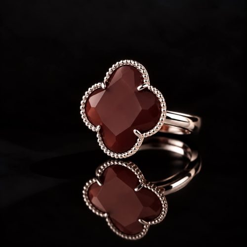 model Fiori ring in zilver bordeaux