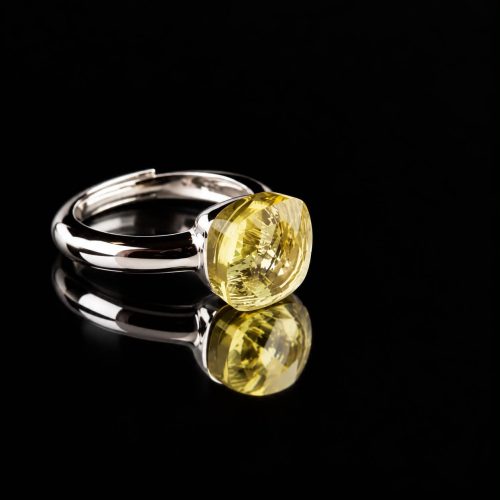 Ring in zilver model pomellato gele steen