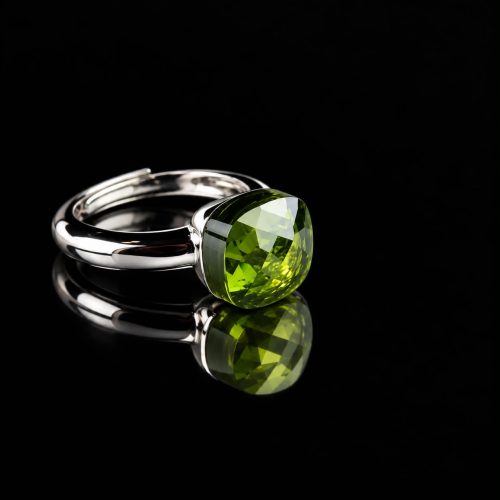 Ring in zilver model pomellato kaki groene steen