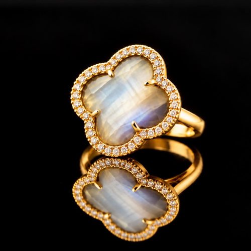 model Fiori gezet ring in zilver verguld grijs