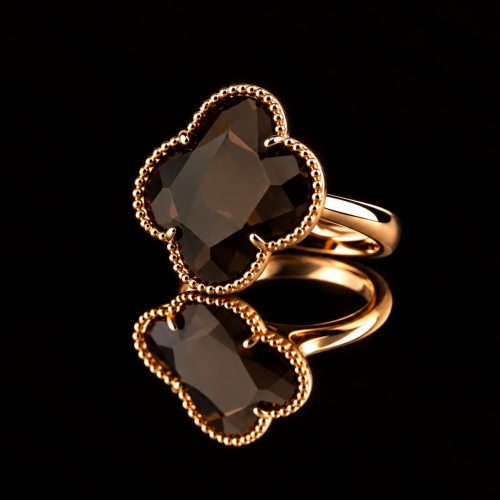 model Fiori ring in zilver roze verguld bordeaux