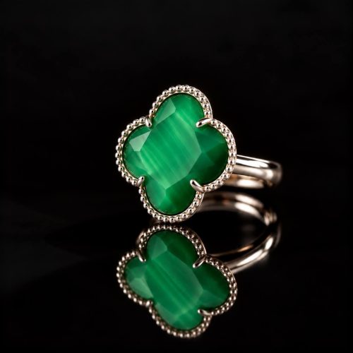 model Fiori ring in zilver donkergroen