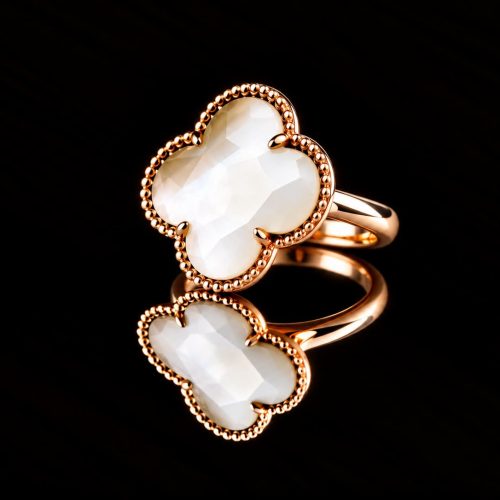 model Fiori ring in zilver roze verguld parelmoer
