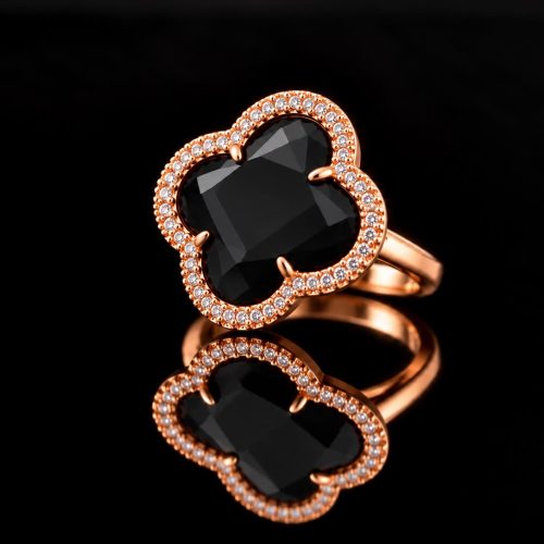 model Fiori gezet ring in zilver roze verguld zwart