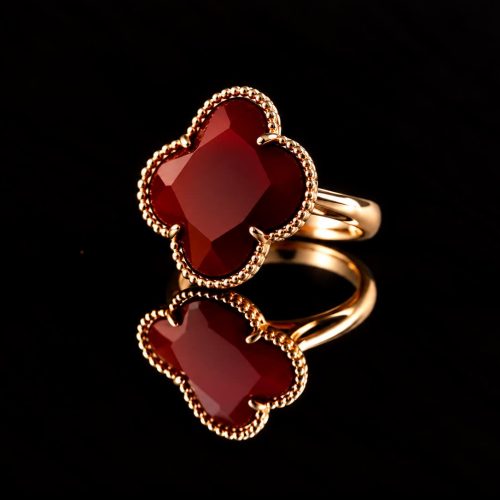 model Fiori ring in zilver roze verguld koraalrood