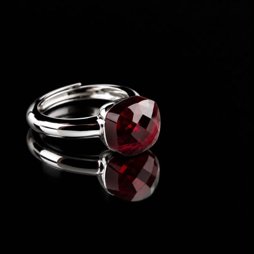 Ring in zilver model pomellato rode steen