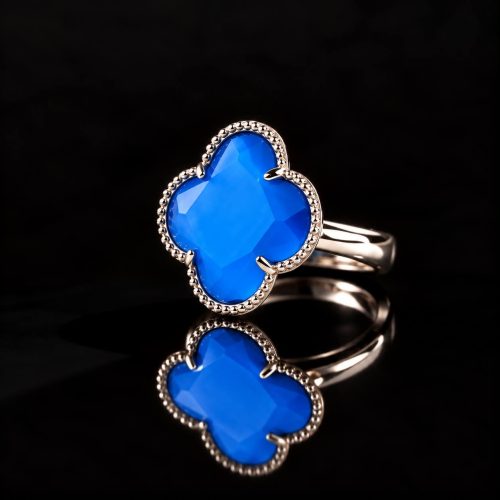 model Fiori ring in zilver kobaltblauw