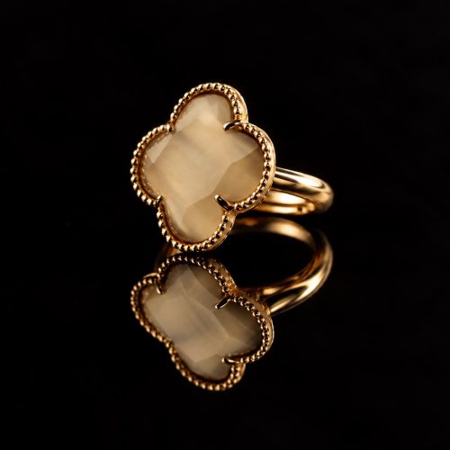 model Fiori ring in zilver roze verguld bruin