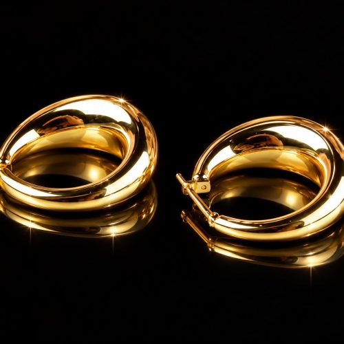 Grote oorringen oorbellen in geel goud