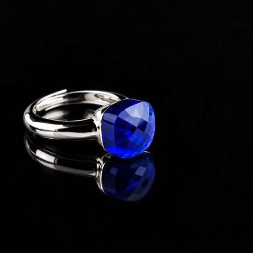 Ring in zilver model pomellato kobalt blauwe steen