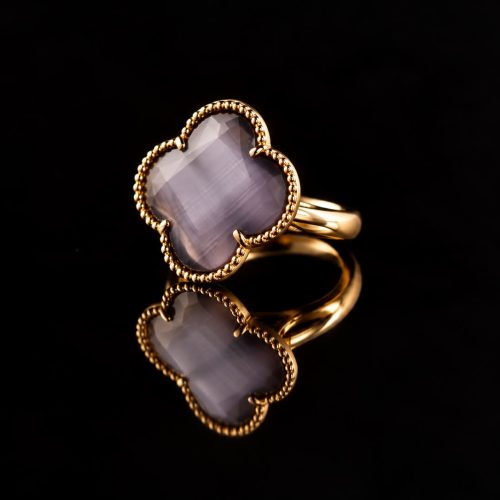 model Fiori ring in zilver roos verguld paars