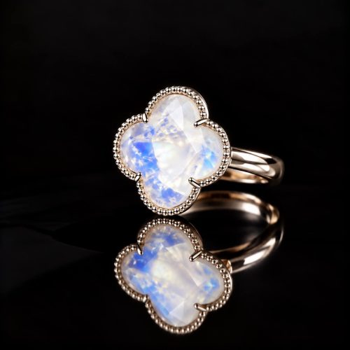 model Fiori ring in zilver opaal klaver