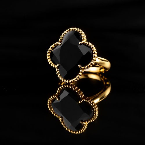 model Fiori ring zilver verguld zwart